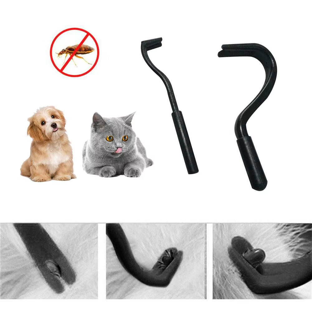 2PCS Pets Tick Removal Tool Dual Teeth Tick Twistered Cats Dogs Cleaning Supplies Mites Twist Hook Remover Hook Pet Supplies